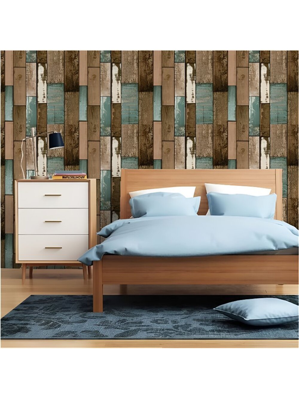 Wood Plank Wallpaper Contact Paper Stick and Peel Self Adhesive(17.8*120inch)